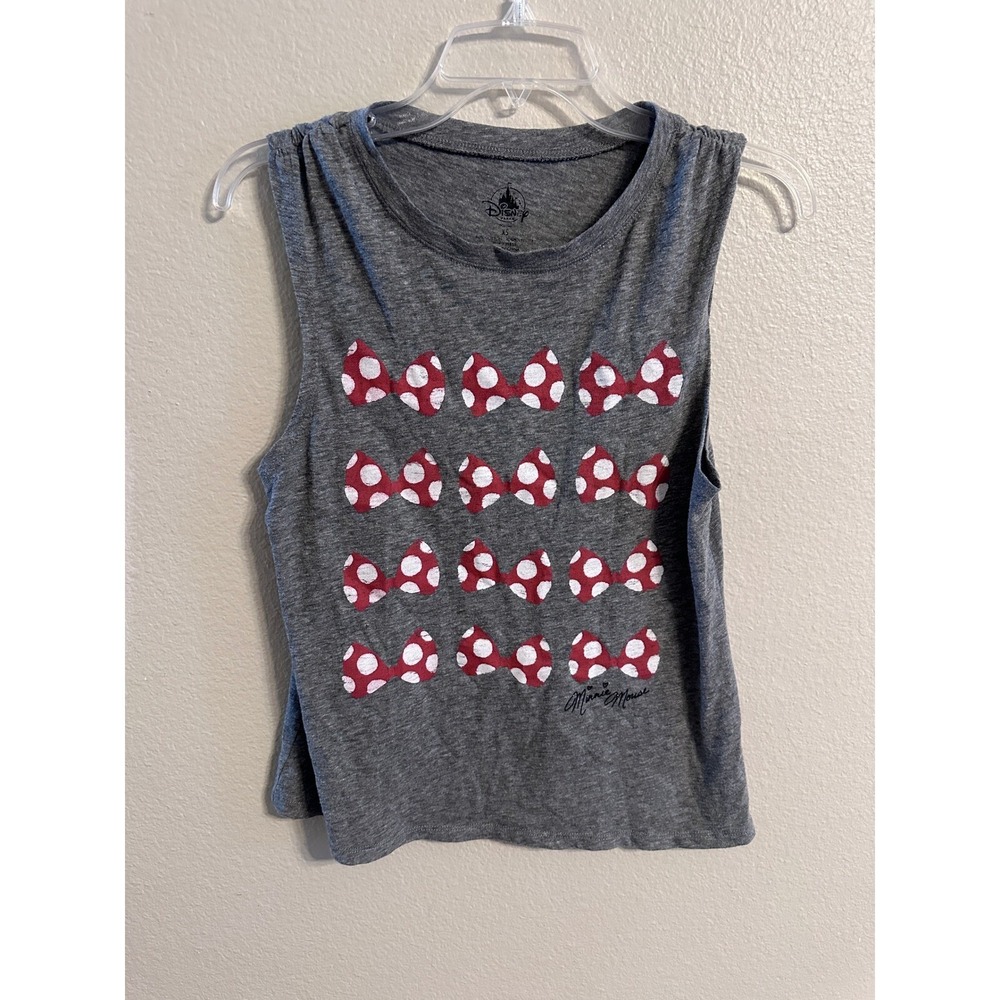 Disney Minnie Mouse Bows Sleeveless Tank Top Disney Parks Gray XS